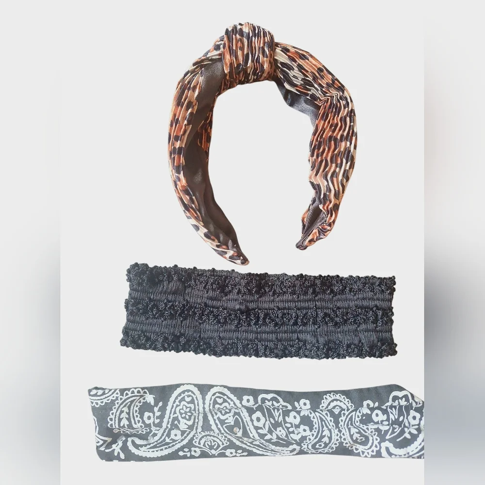 Stylish Black and Brown Headband Set